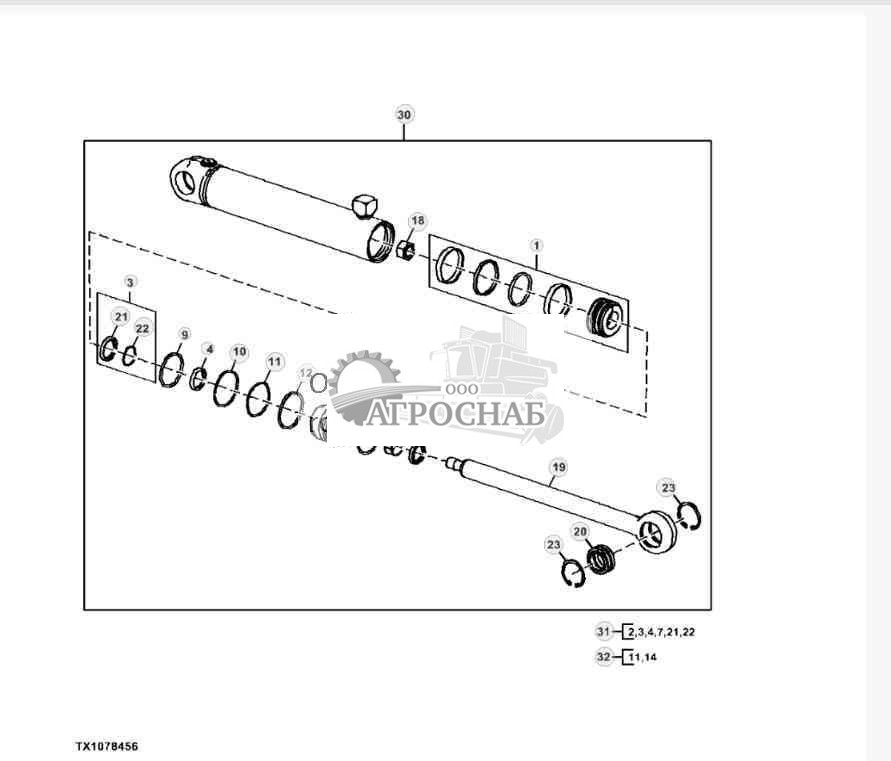 Компоненты цилиндра ножа 